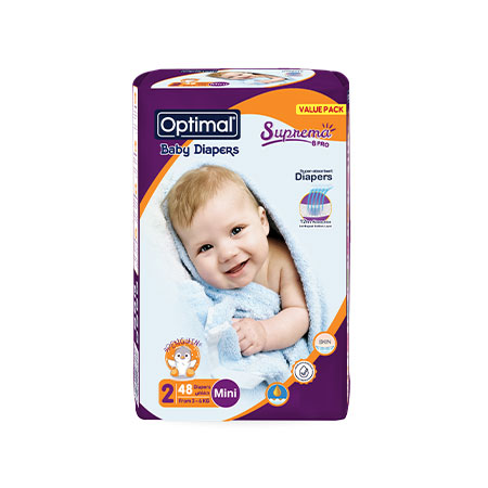 Baby Diapers 2 (3-6 Kg)-48 Pcs Mini - Optimal