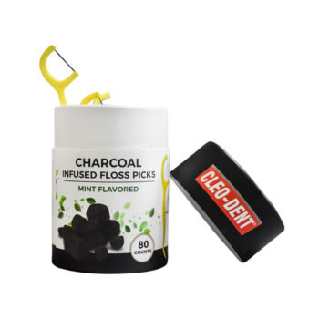 Charcoal-infused floss picks
